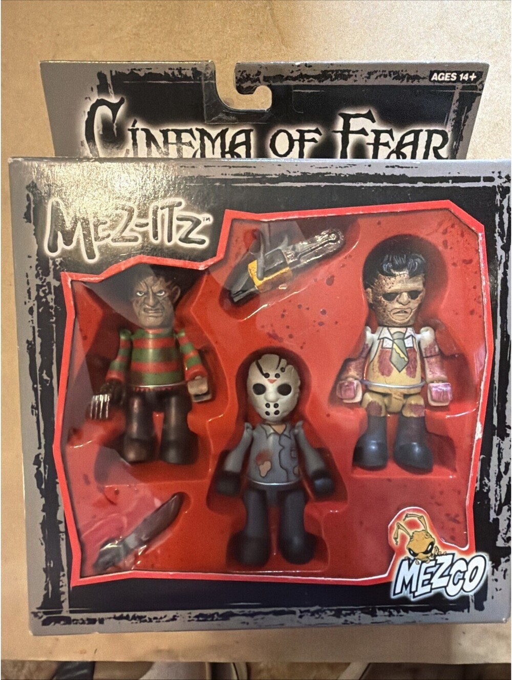 2002 Cinema Of Fear Jason Freddy Leatherface Mini Figures Horror Mezco Mez Itz